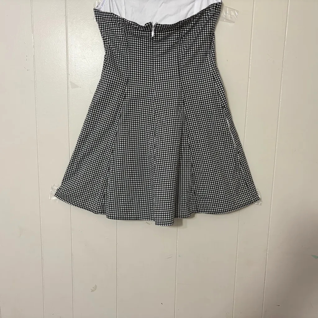 Abercrombie & Fitch Mila Strapless Gingham Mini Dress Black Size M - Image 7
