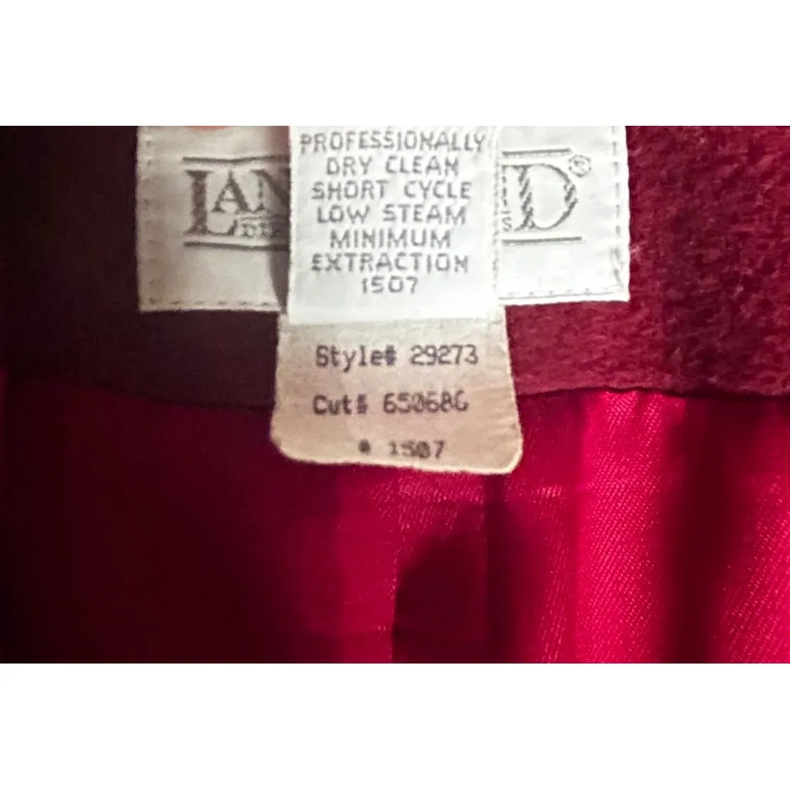 Lands End Vintage Wool Cashmere Blazer Jacket Burgundy Women's Size‎ 8 Petite - Image 7