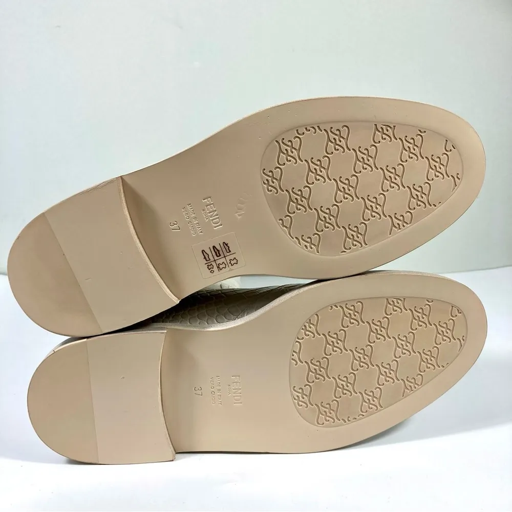 Karligraphy Logo Croc Embossed Riding Boots 37 White NEW - Image 11