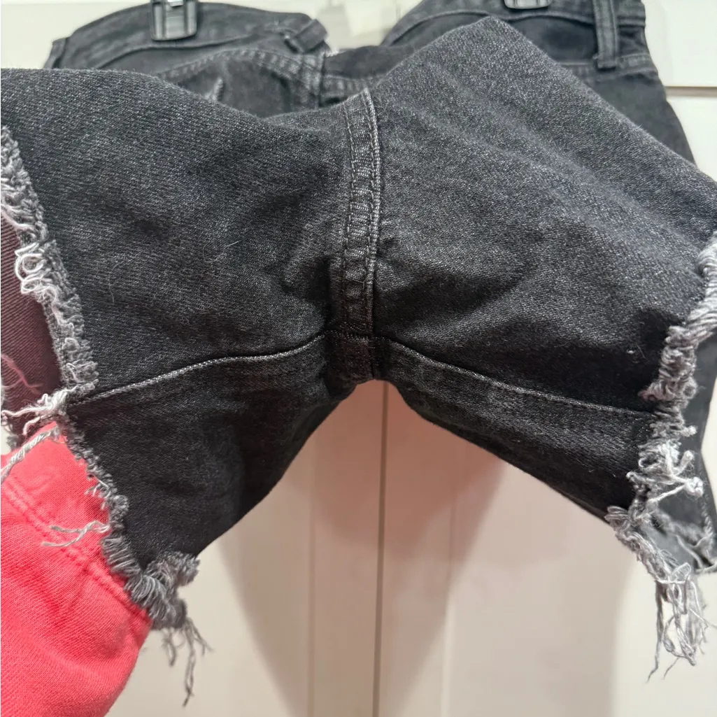 We The Free People Makai High Waisted Cut Off Denim Shorts Rocky Beach Black - Image 8