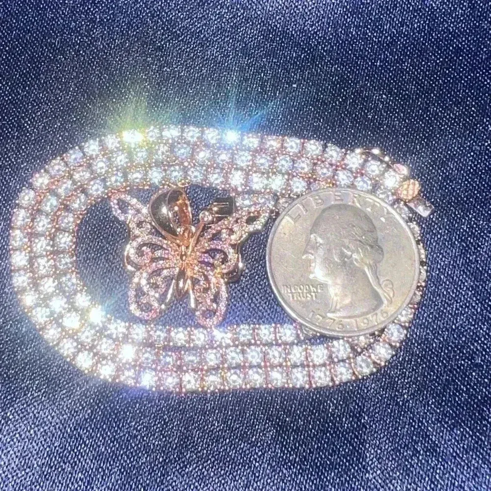 Butterfly Tennis Necklace Gold - Image 2