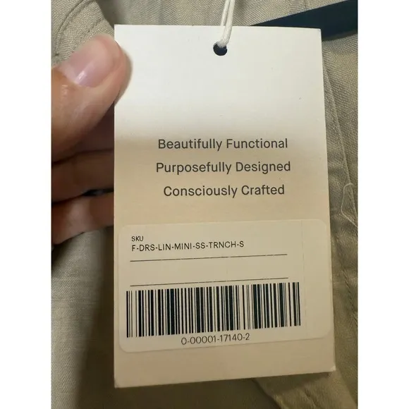 NWT Everlane The Linen Short-Sleeve Shirt Dress – Khaki – Size‎ S - Image 8