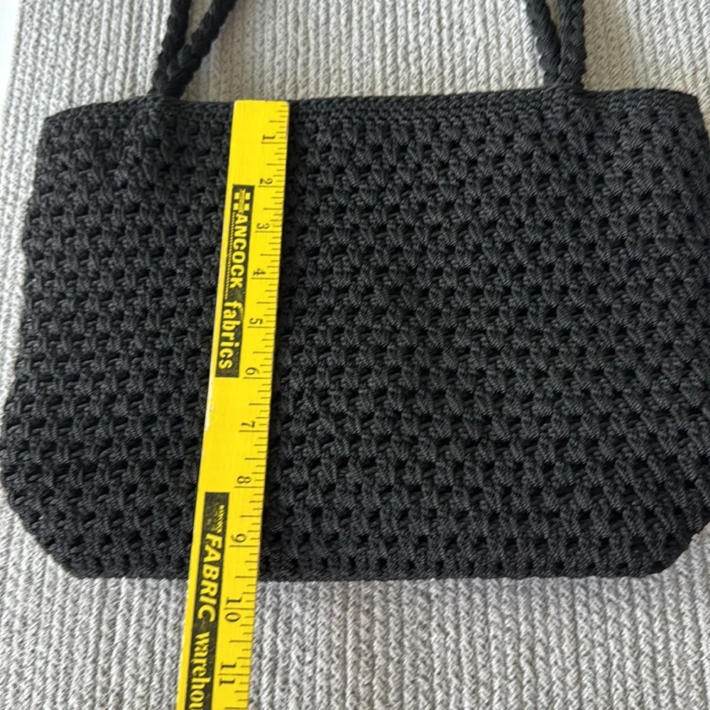 Lina Black Woven Crochet Braided Strap Purse - Image 7