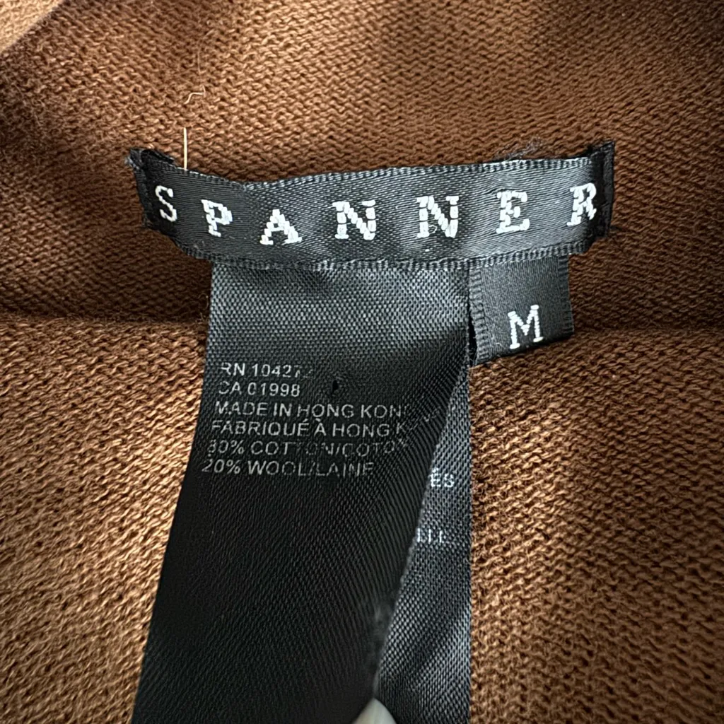 SPANNER Camel Tan Cotton Wool Rollneck Mockneck Sweater Size Medium Brown - Image 4