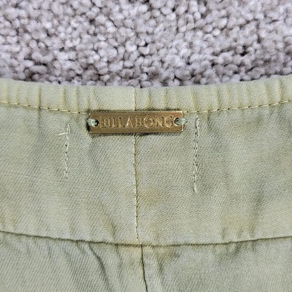 BillaBong Wild Pursuit Overall Romper Womens S Green Spaghetti Tie Shorts Casual - Image 6