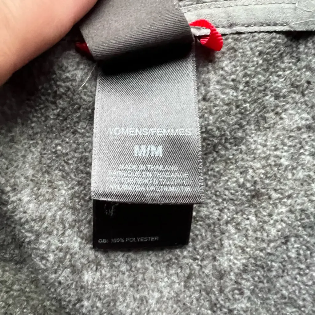 Northface Womens Grey Full Zip Hooded Fleece Jacket Outdoor Pockets size Medium - Image 6