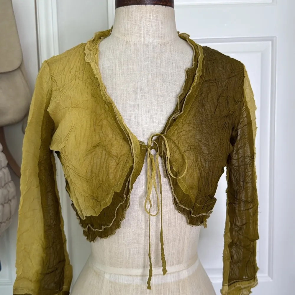 Komarov tie front balero cardigan y2k inspired Green - Image 6