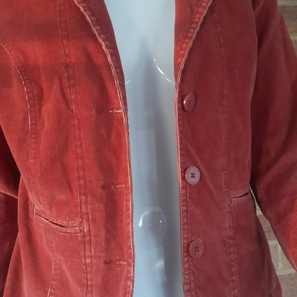 St. John’s Bay Burnt Orange Corduroy Blazer Jacket Fall Layer SIZE S - Image 3