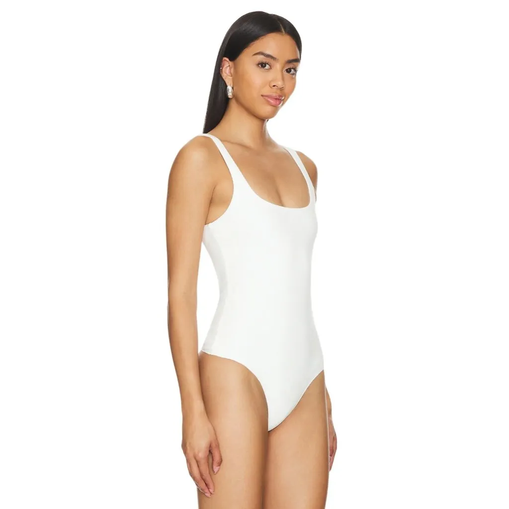 Show Me Your Mumu Tobi Boysuit in White Rib Knit Medium New Womens Tank Top - Image 4