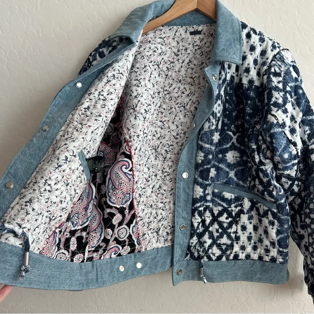 Anthropologie Blank NYC Floral Jacket Blue - Image 8