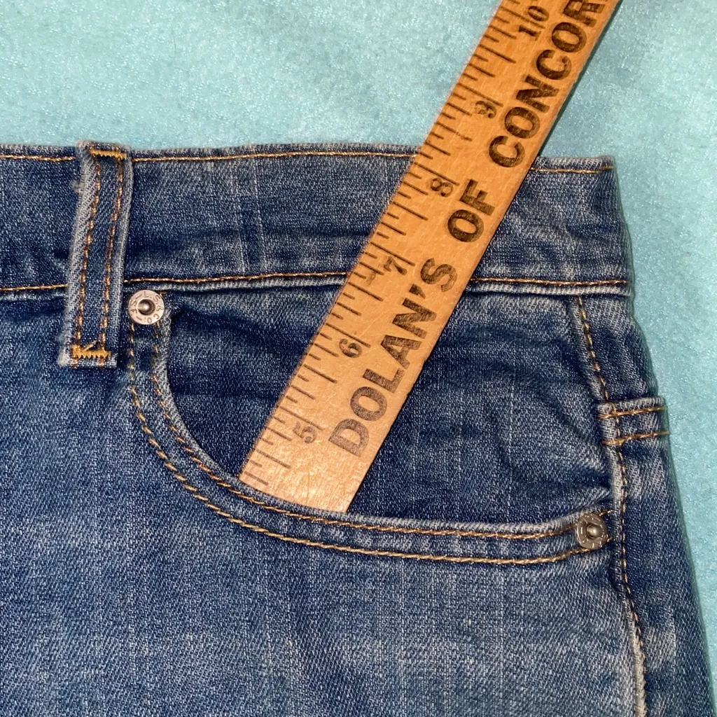 LEVI’S 505 straight leg mid rise 5 pocket blue medium length classic size 10 - Image 15