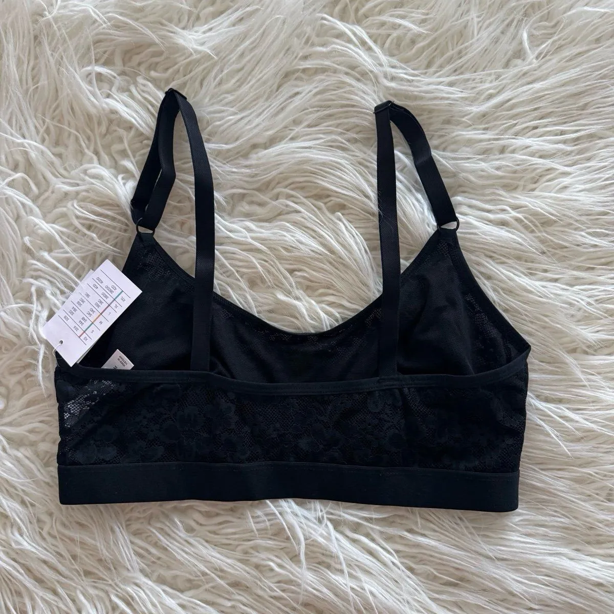 Auden Lace Lightly Lined Scoop Neck Bralette Black Size Medium - Image 5