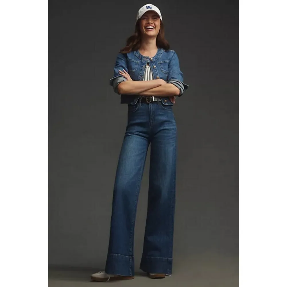 💕TRIARCHY💕 Ms. Onassis V High-Rise Wide Leg Jeans ~ Medium Indigo Blue 30 NWT - Image 3