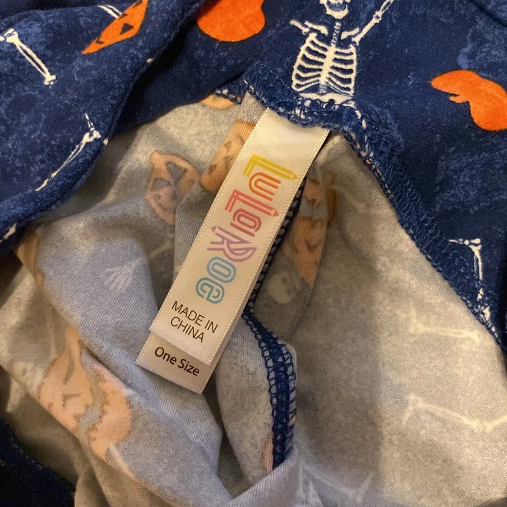 Lularoe Leggings OS NWT Skeleton Pumpkin - Image 3