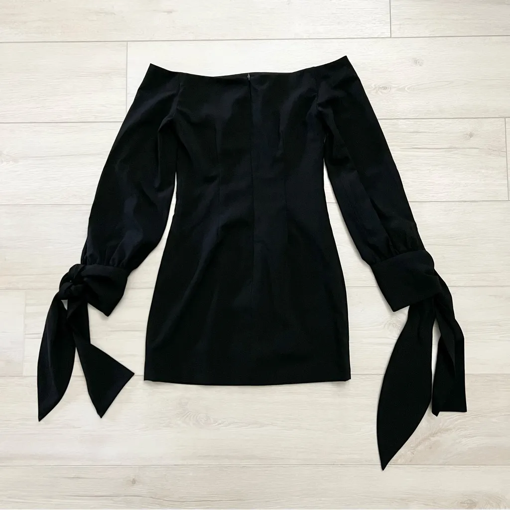 Finders Off Shoulder Mini Dress Size XS | Long Sleeve Tie Cuffs - Image 4