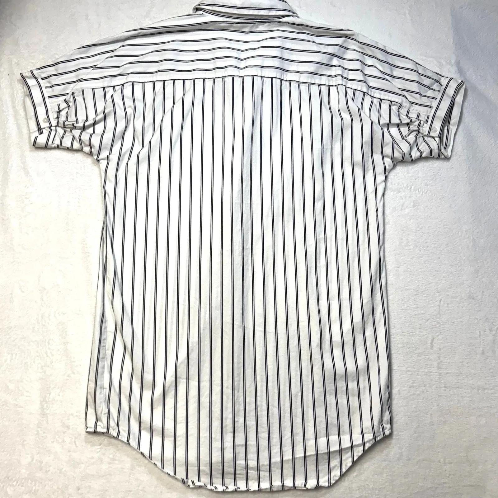 A New Day S White Striped Shirt Button Down 100% Cotton Minimalist Boxy Beach‎ - Image 4