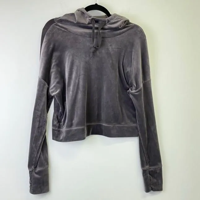 Aerie Grey gray offline velour hoodie - Image 3