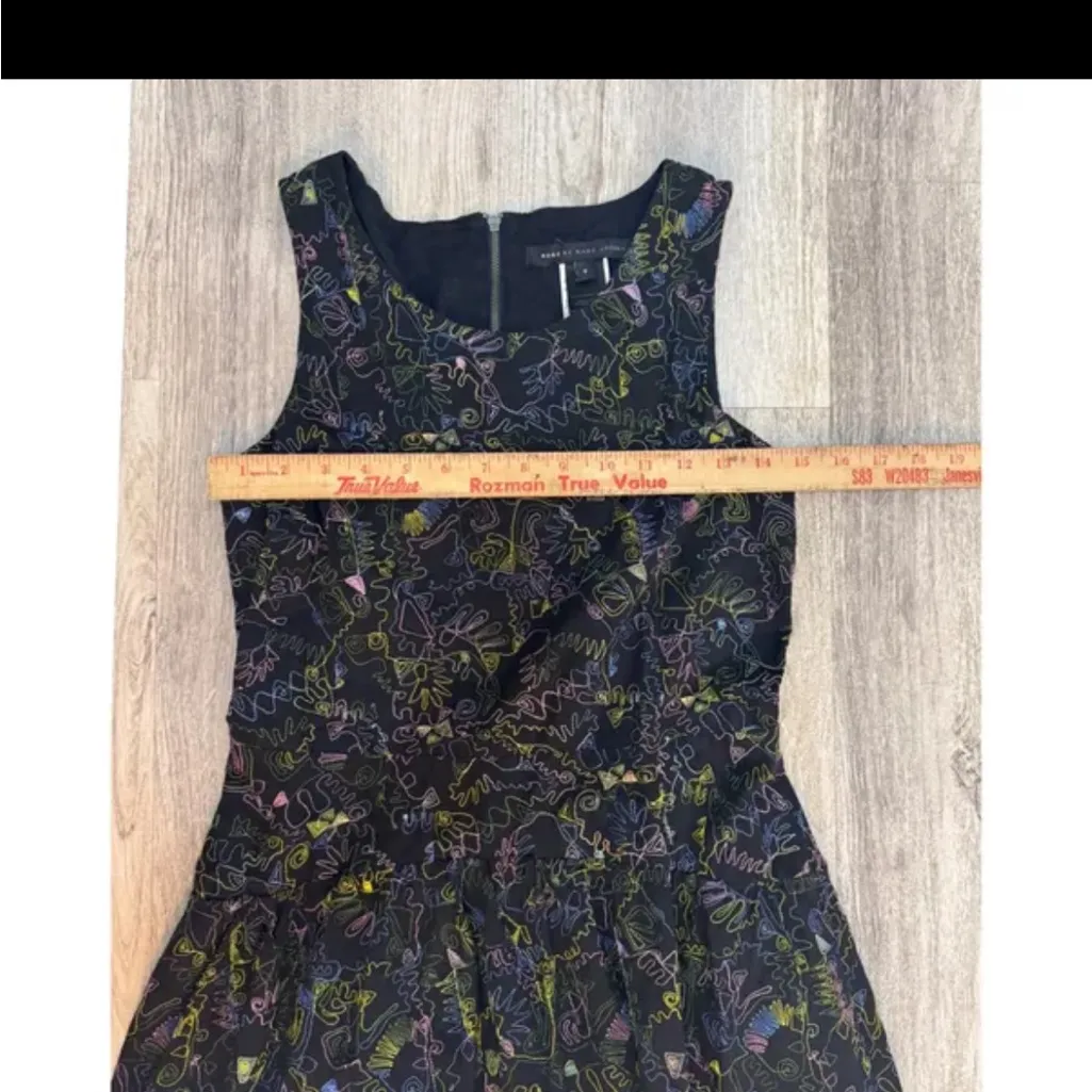 Y2K Marc by Marc Jacobs Scribble Embroidered Dress Sz 0 - Image 10