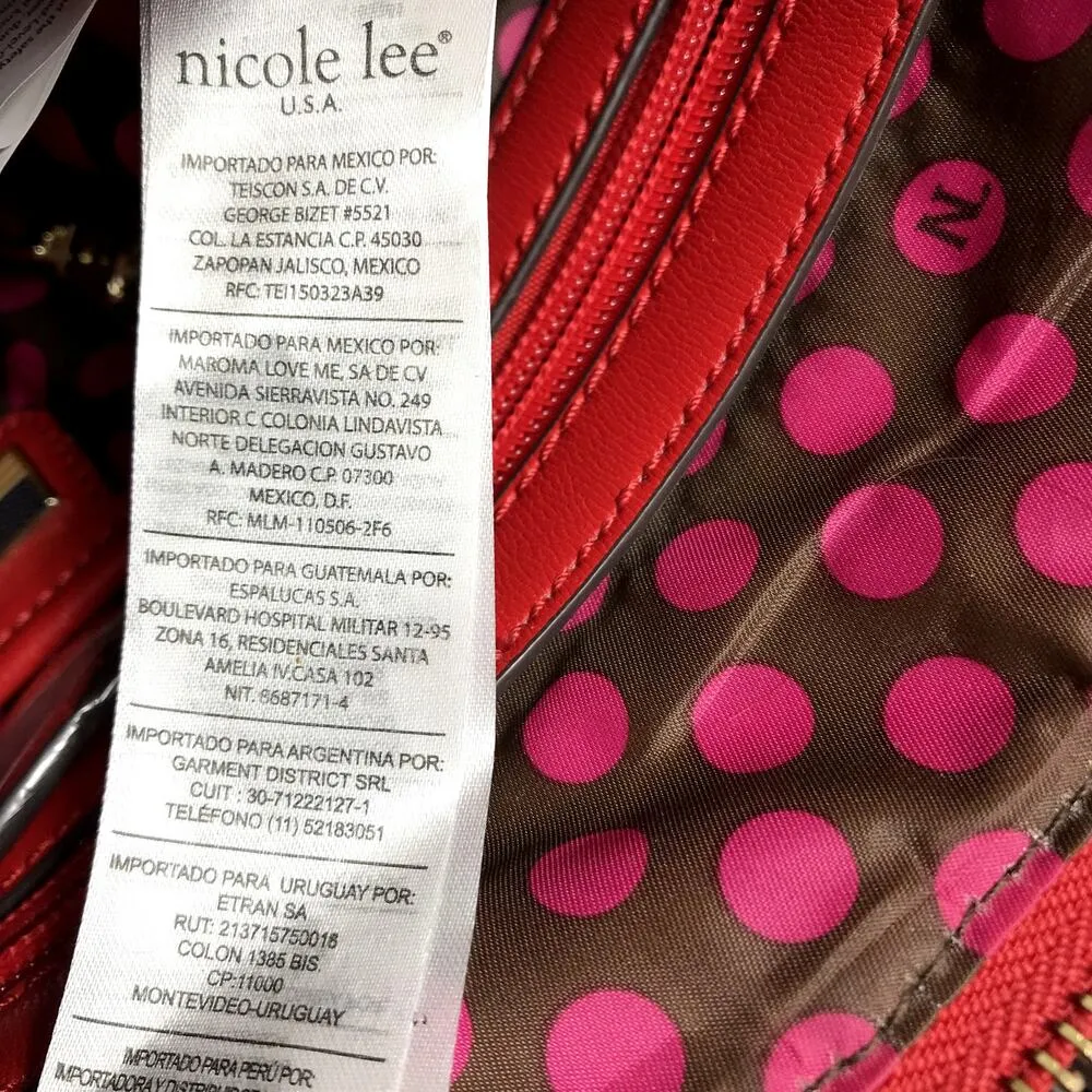 NICOLE LEE USA Embroidery Patchwork Crossbody Bag Red/Black Festival Boho Resort - Image 10