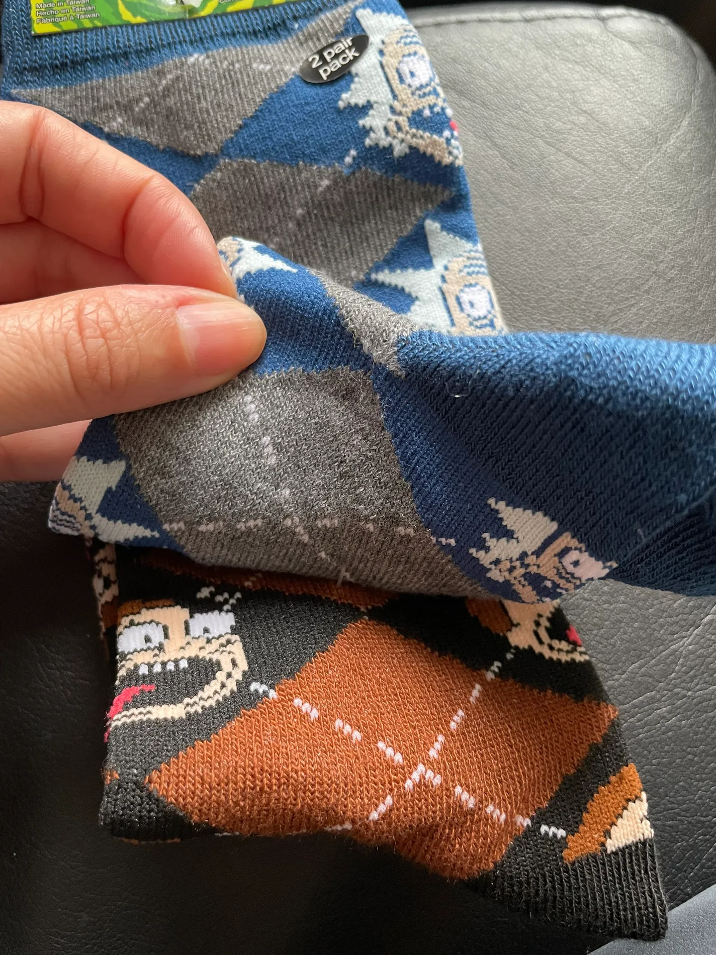 NWT Rick & Morty Socks Face Print Unisex  Cartoon Network multicolor plaid - Image 3