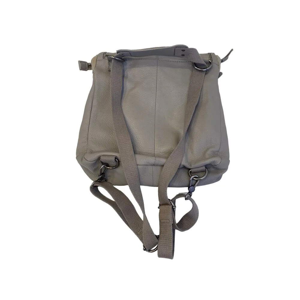 The Sak Gray Convertible Snap Backpack Crossbody Bag Purse Leather OS Pockets - Image 6