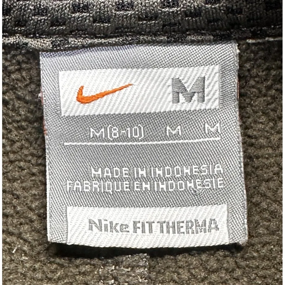 Nike Fit-Therma 1/2 Zip Pull Over Top Medium‎ Thumb Holes Green Brown EUC - Image 5