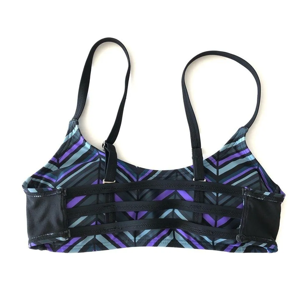 Mossimo Black Gray and Purple Chevron Bikini Top M Size M - Image 6