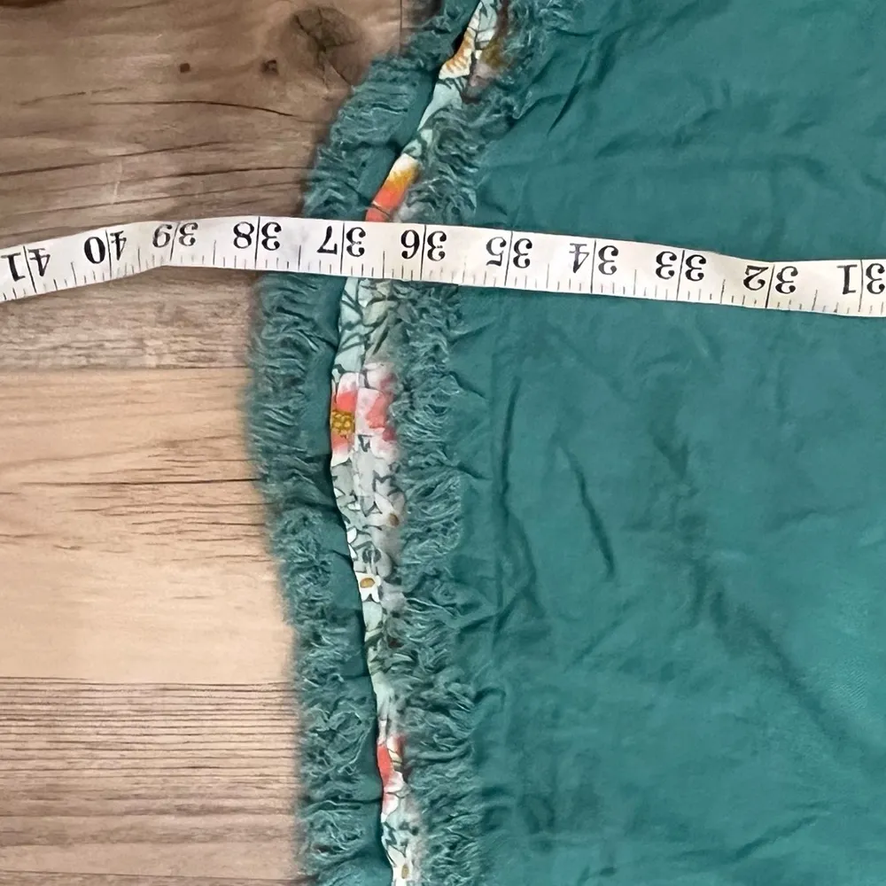 Umgee Mini Dress Women's Size Small Blue Floral Linen Short Sleeves  Medium - Image 4