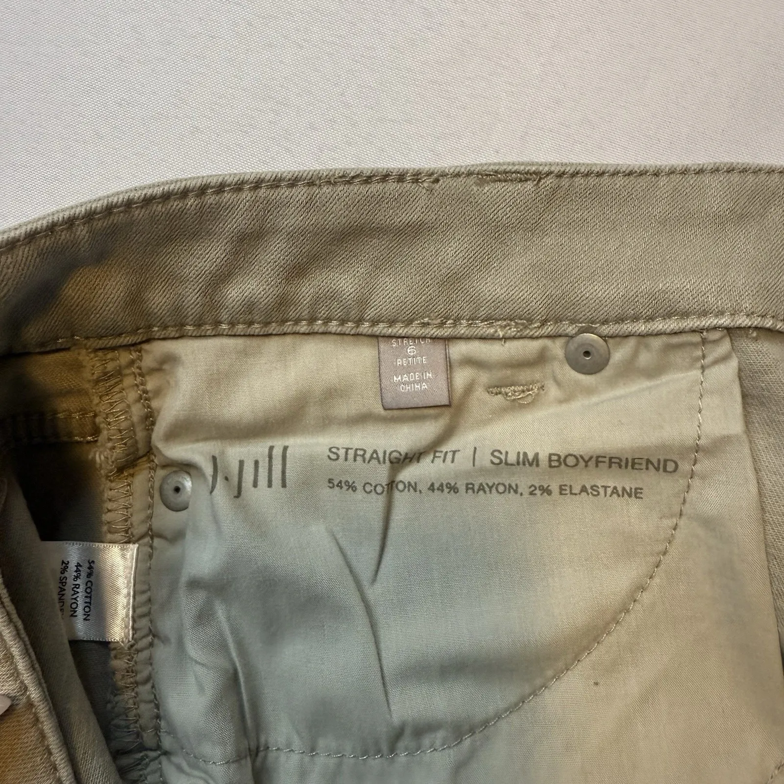 J Jill Jeans Women's 6P Tan Denim Slim Boyfriend Straight Leg Pockets Stretchy # - Image 6