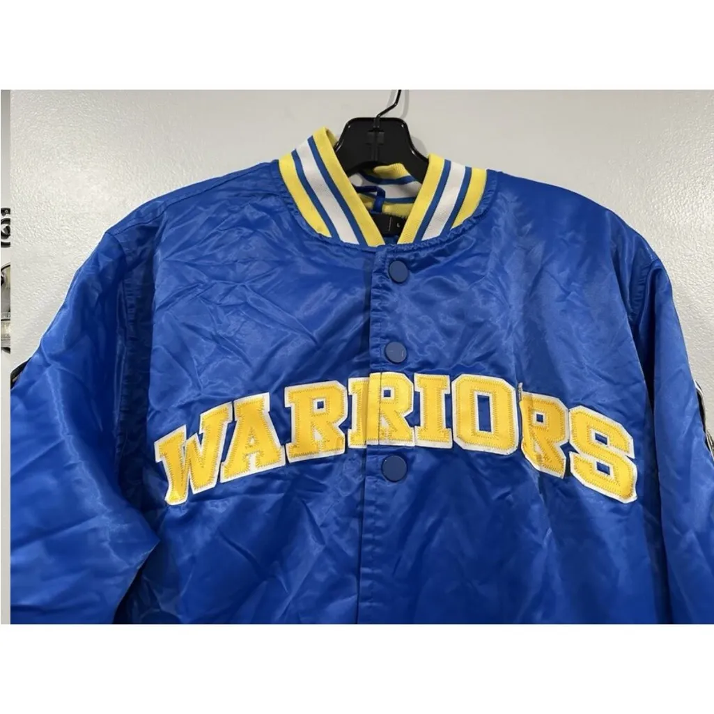 Pro Standard Warriors Satin Jacket Large L FLAW AS IS Blue - Image 2