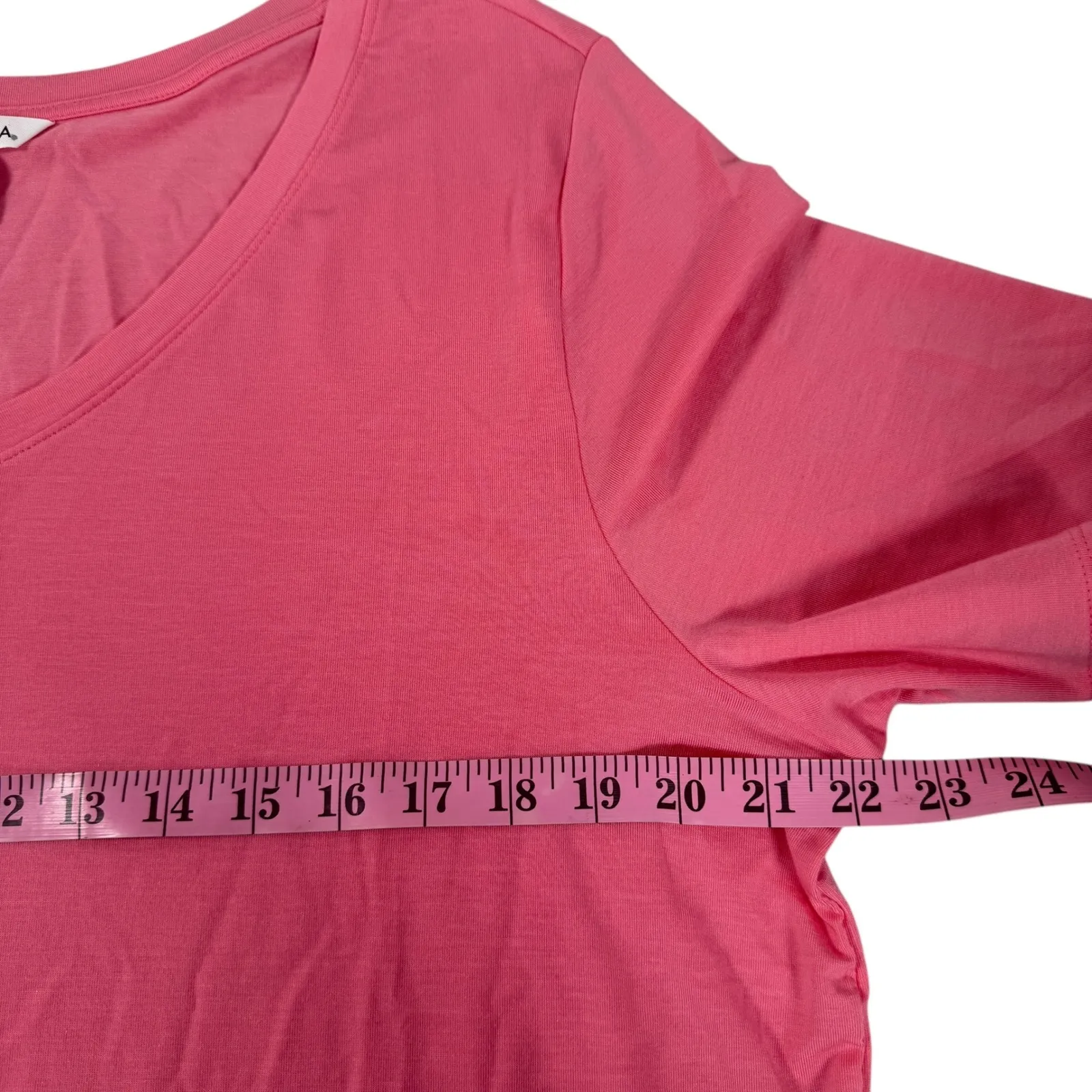 Athleta Nighttime Bliss Sleep Tee Pink V-Neck Short Sleeve Women's Size L NWTs - Image 3