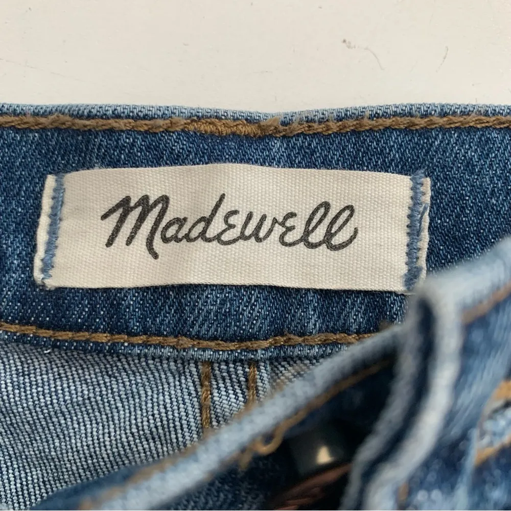 EUC Madewell The High Rise Slim Boyjean Tuxedo Strap Jeans Size 24 - Image 2
