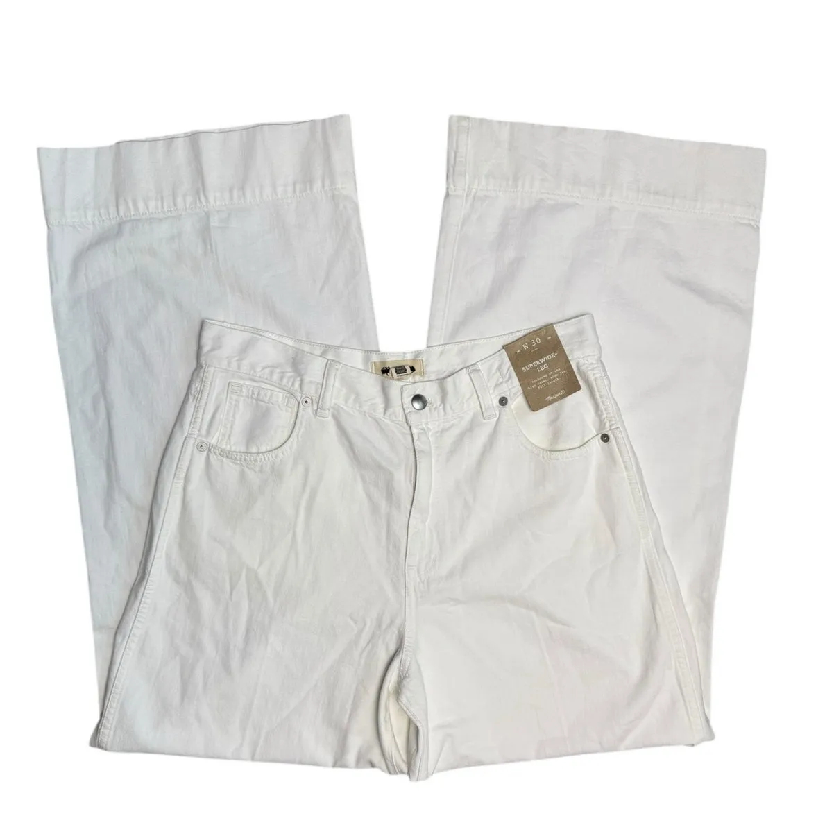 Madewell True White High-Waist Superwide-Leg‎ Super Soft Jeans Size 30 - Image 8