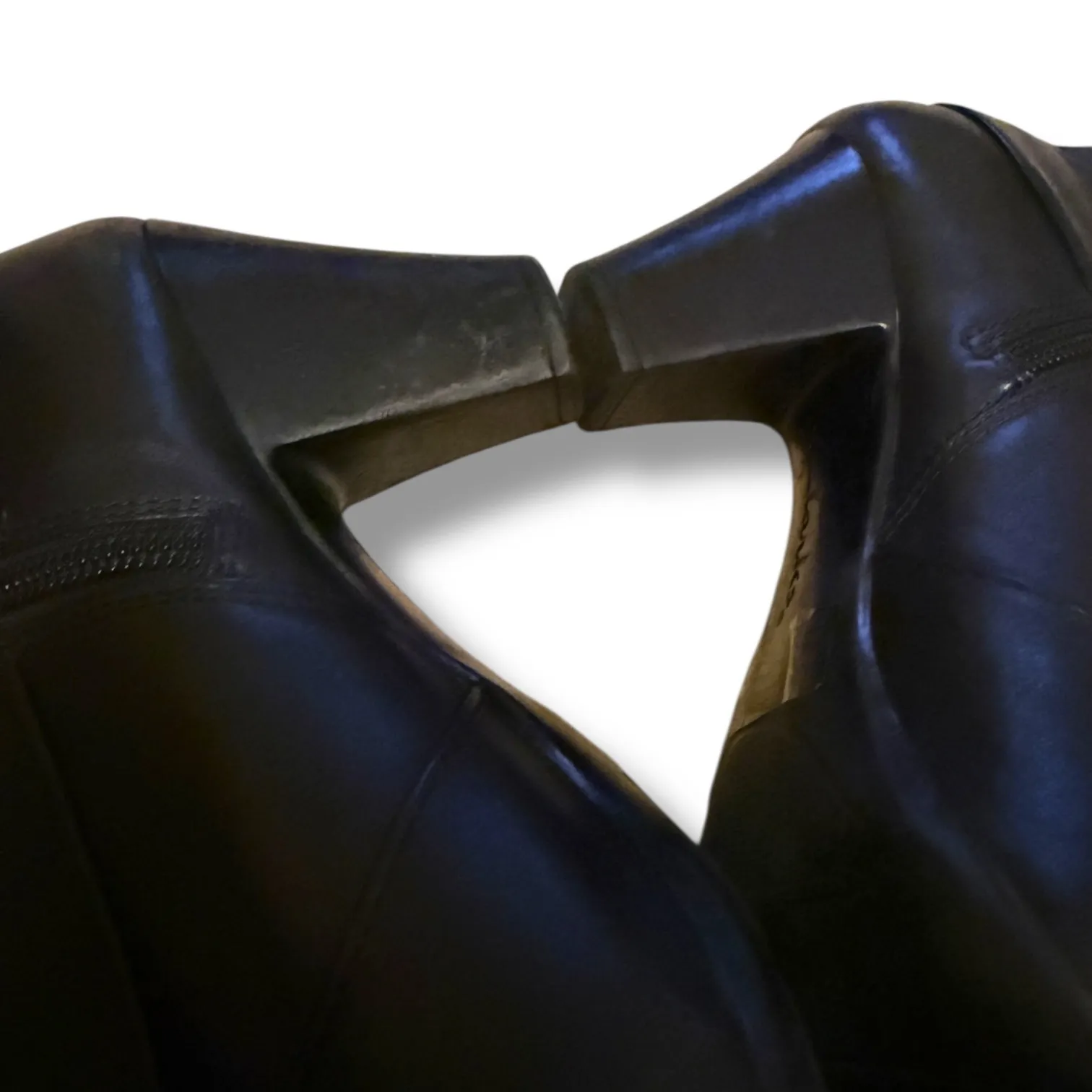 Clarks Black Heeled Ankle Boots Women's Size 9 Buckle Strap Zip Workwear - Image 6