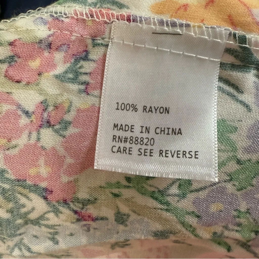 Cynthia Rowley Multicolor Floral V-Neck Blouse 2X - Image 6