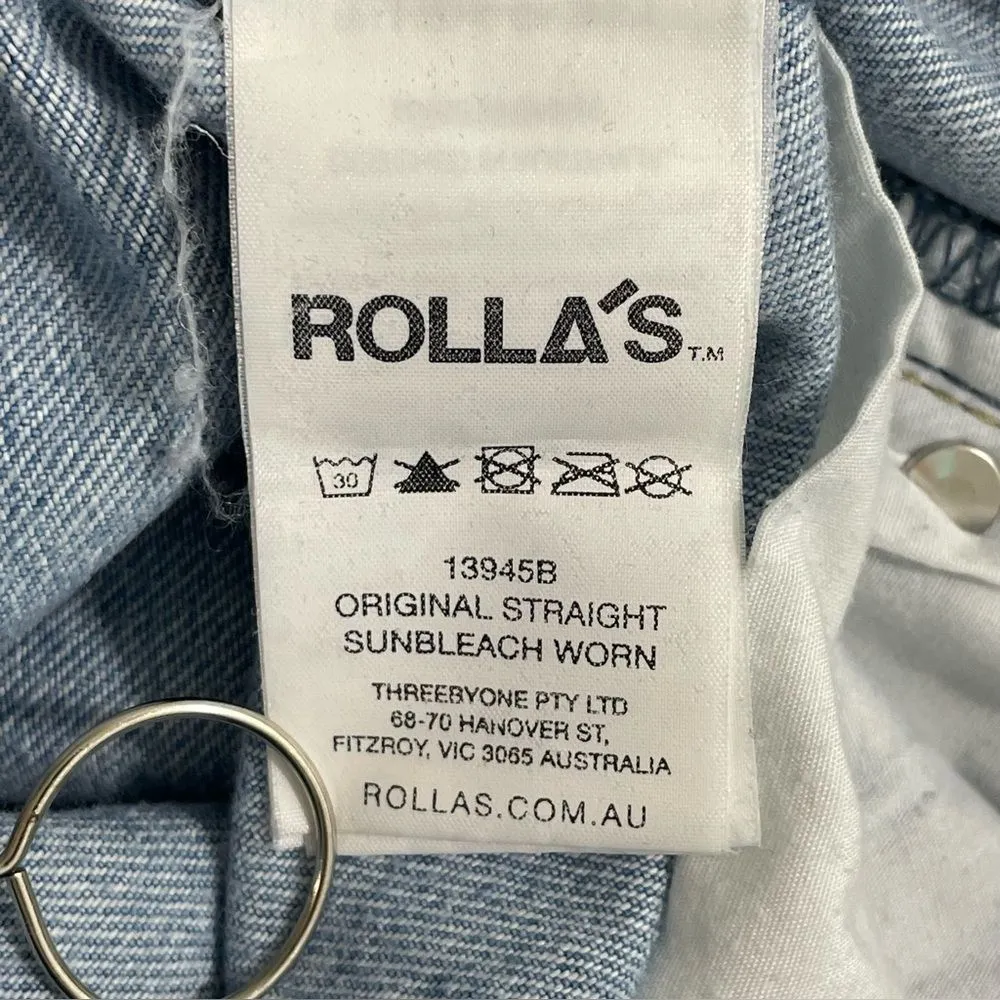 ROLLA’S Original High Rise Straight Denim in Sunbleach Worn Size 29 Jeans Blue - Image 11