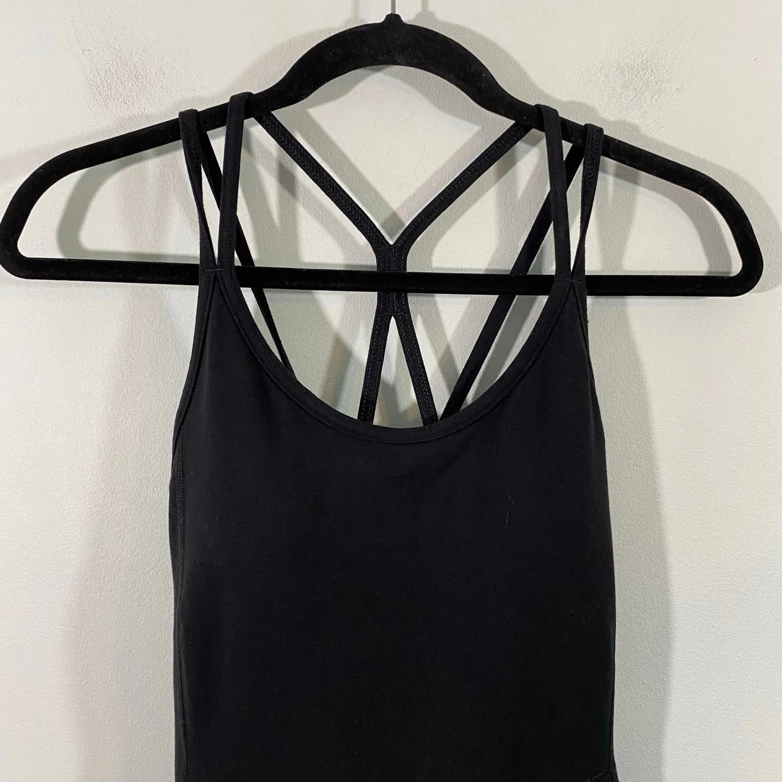 Old Navy Active Women Black Criss Cross Lined Power Chill Athletic Dress Size S - Image 2