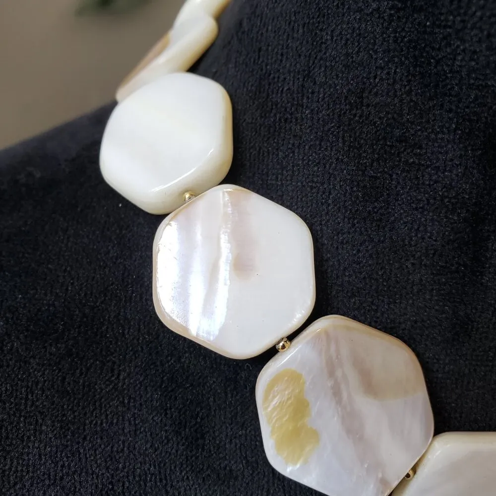 Womens Fashion White Faux Pearl Beaded Necklace Jewelry with Hook & Eye - Image 5