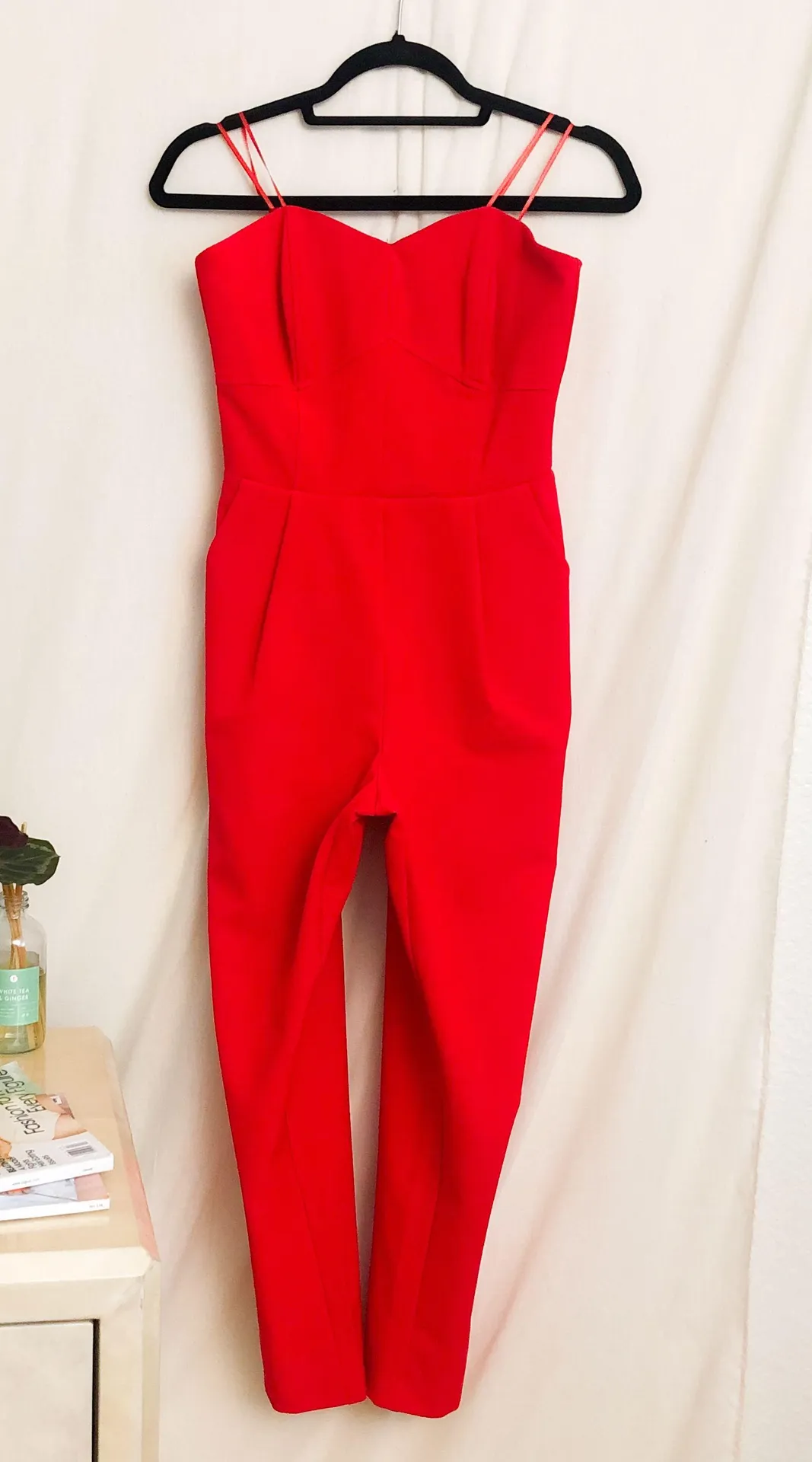 Adelyn Rae Red Strapless Jumpsuit SIZE XS - Image 2