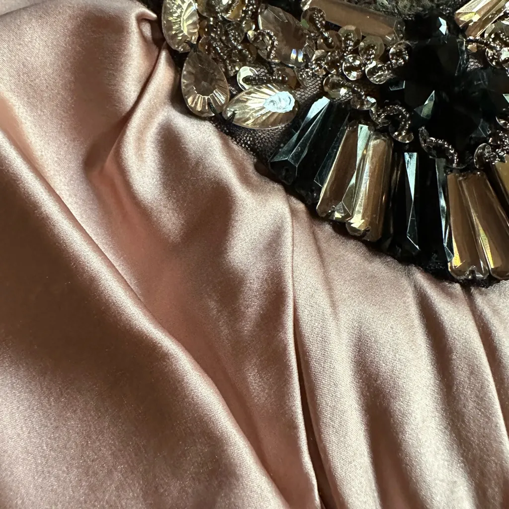 Suzi Chin for Maggie Boutique Dress Size 2 Rose Black Pink - Image 7