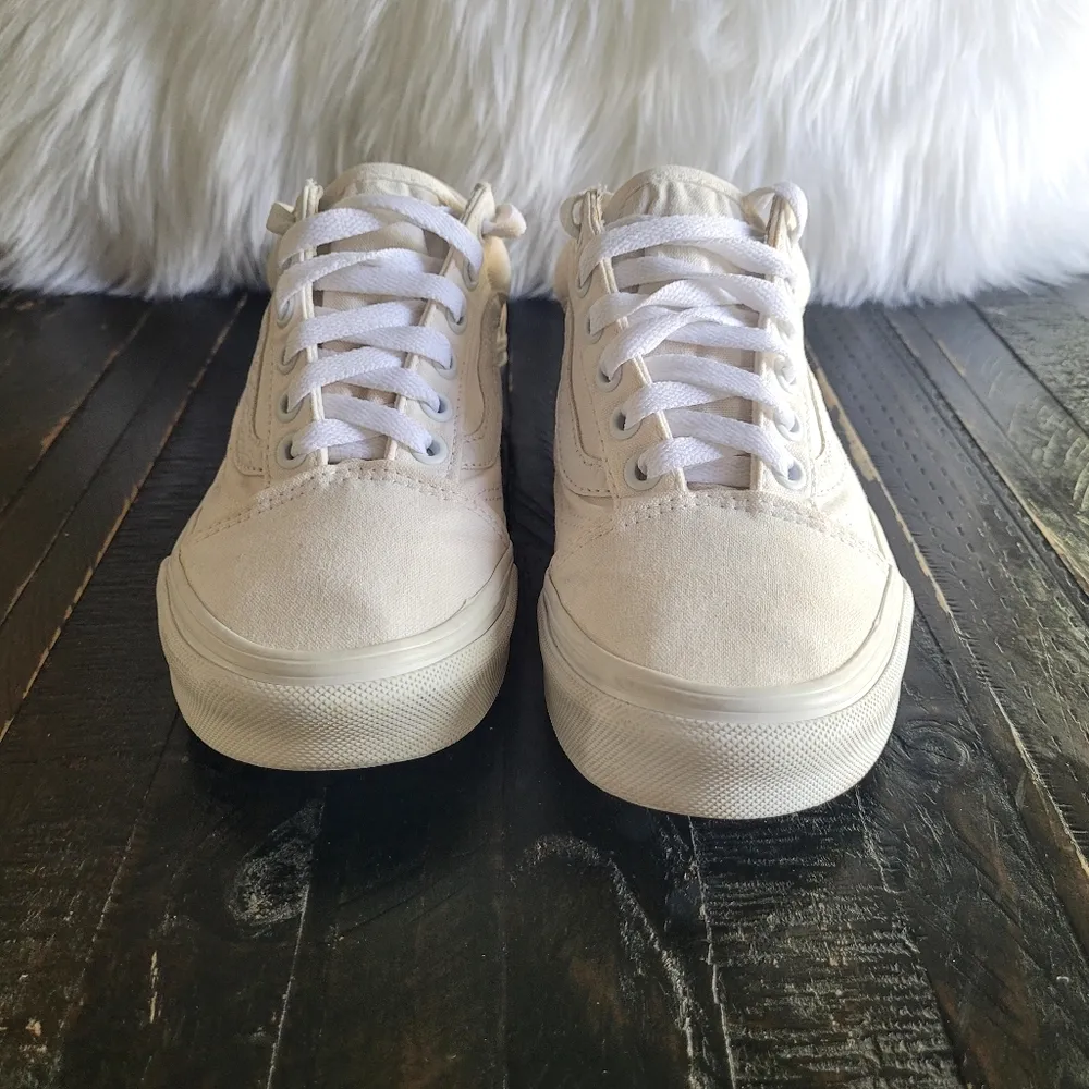 Vans Old Skool Unisex White/Marshmallow Low Top Lace-Up Sneakers Men 5 Women 6.5 - Image 2