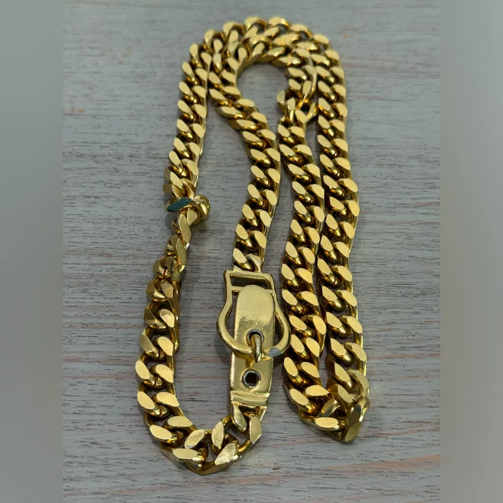 Vintage Cadoro Gold Tone Heavy Chain Fashion Belt Statement Chunky‎ Necklace - Image 8