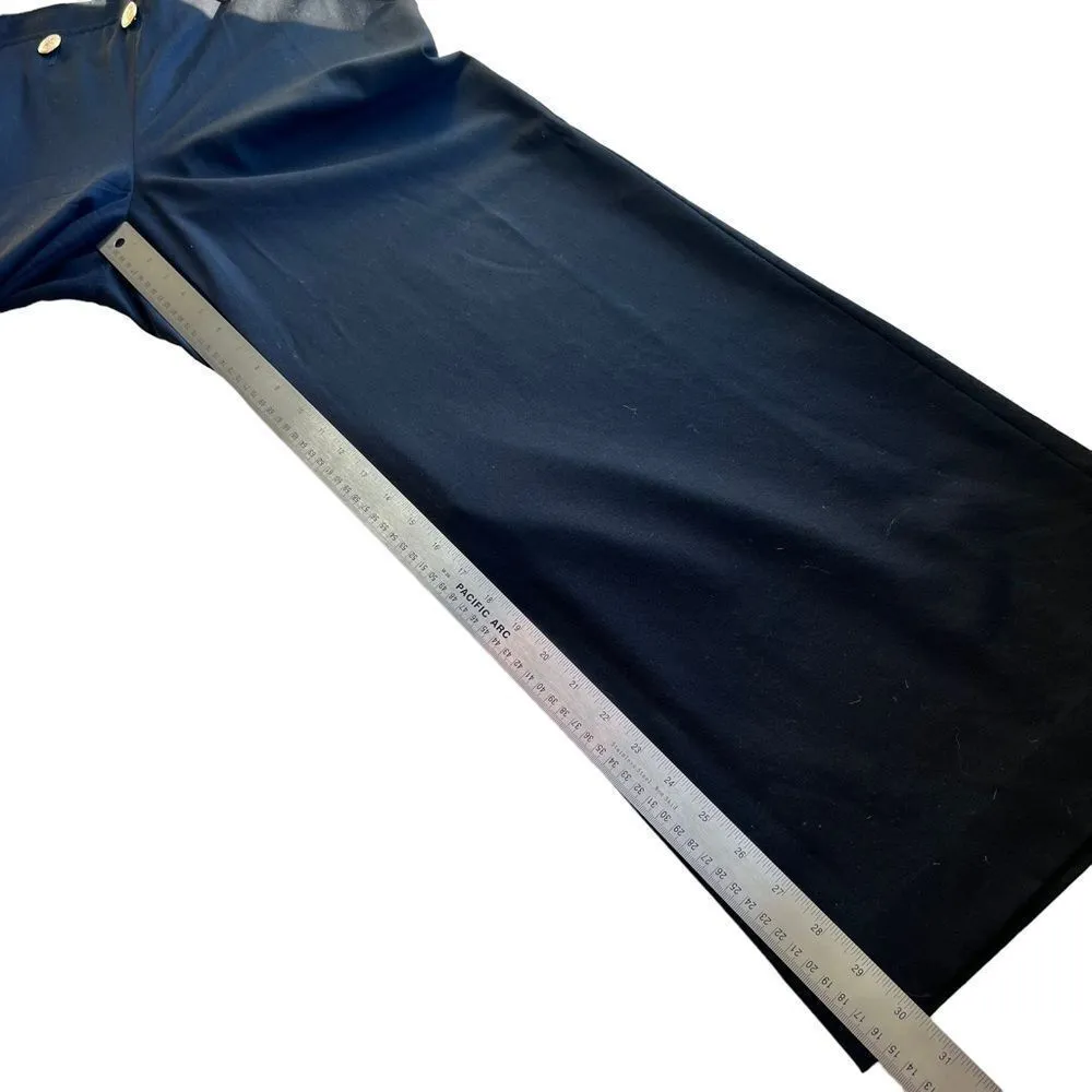 Lafayette 148 Black Wide Leg Trouser Pants Brass Buttons Nautical Size 10 - Image 10