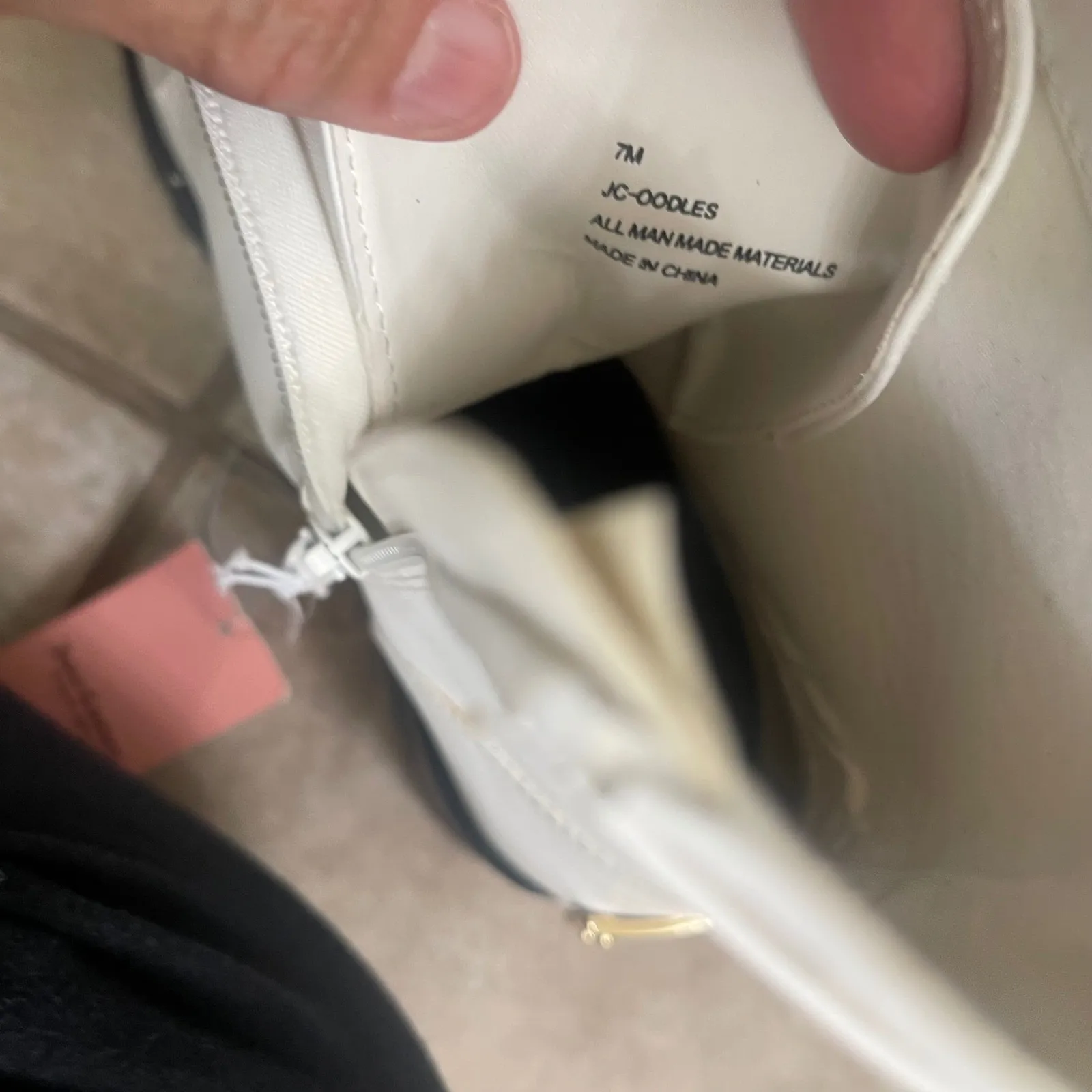 Juicy Couture White Combat Boots Gold Logo Lace Up Buckle Lug Sole Womens Sz 7 - Image 11