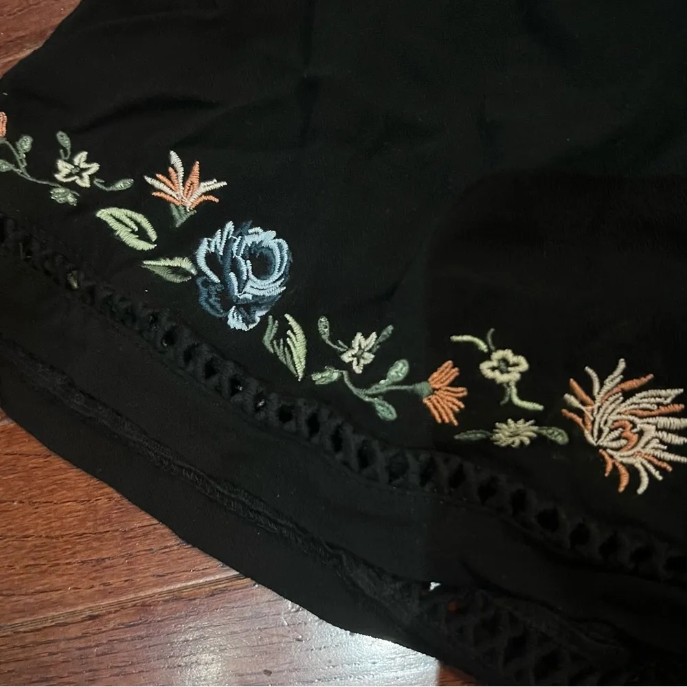 Kendall+Kylie Long Sleeve Black Romper With Colorful Stitching Size Small - Image 6