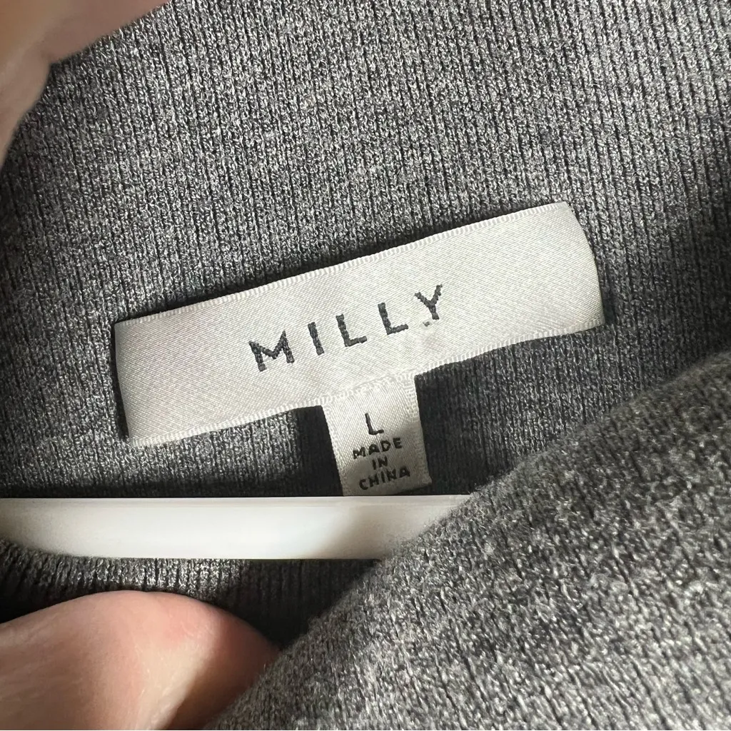 Milly  Black Grey Mock‎ Neck Sweater - Image 3