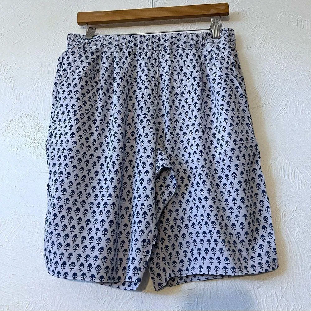 Rebecca Taylor Ditsy Tulip Print Shorts Blue White Bermuda   Size 6 - Image 2