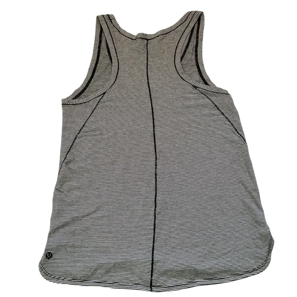 Lululemon circadian tank top size 8 Tonka striped heathered black angel wing gym - Image 4