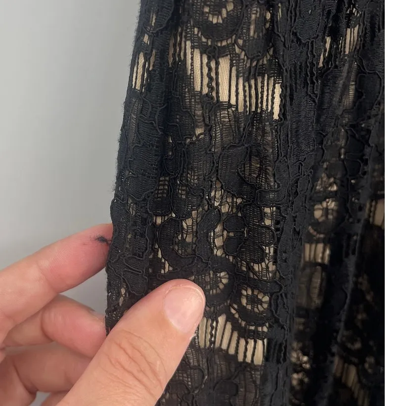 Y2K Goth Coquette Lace Overlay Dress Sz L Party Vampy Edgy Hoco City Triangles - Image 9