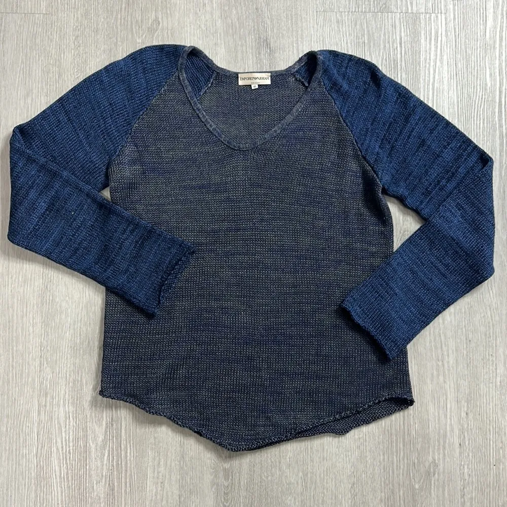 Emporio Armani • long sleeve vneck sweater linen/cotton - Image 6